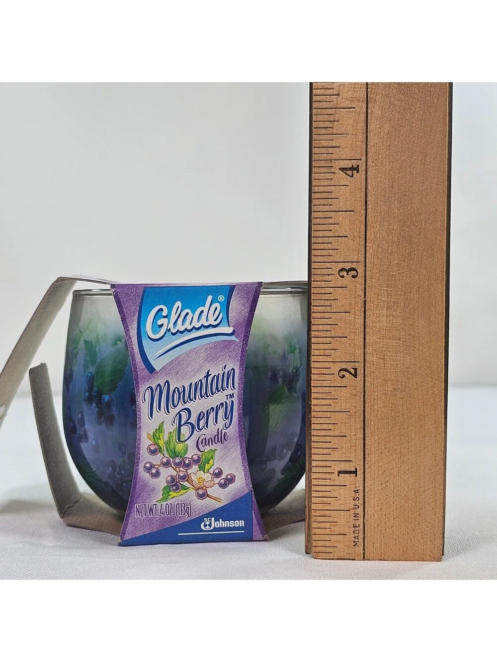 Glade Mountain Berry Scented Candle 4 oz Jar Blue Purple Vintage SC Discontinued